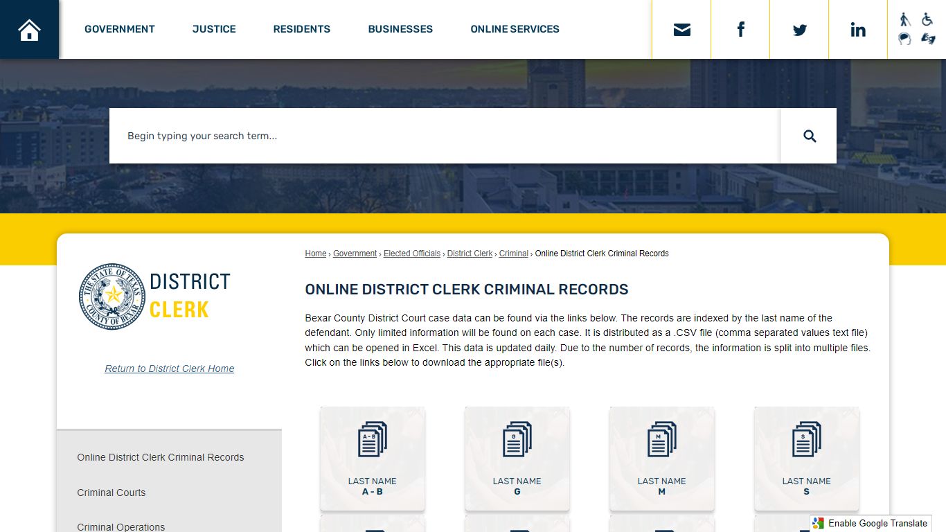 Online District Clerk Criminal Records | Bexar County, TX ...
