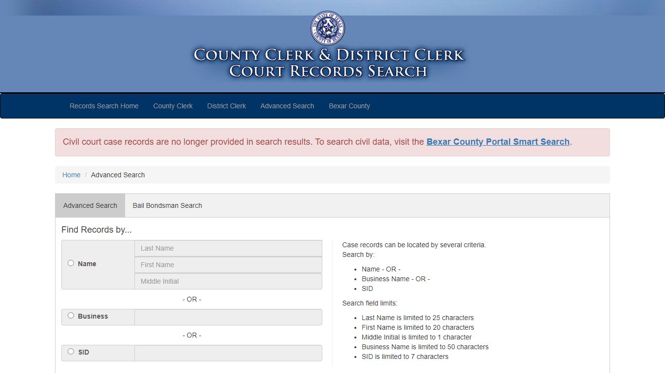 Find Records by... - Bexar County, Texas